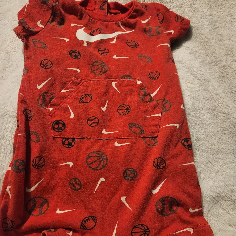 Nike Red Sports Print Kids Bodysuit